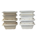 Biodegradable Disposable Take Out to Go Fiber Pulp Lunch Fruit Food Tray with Lid